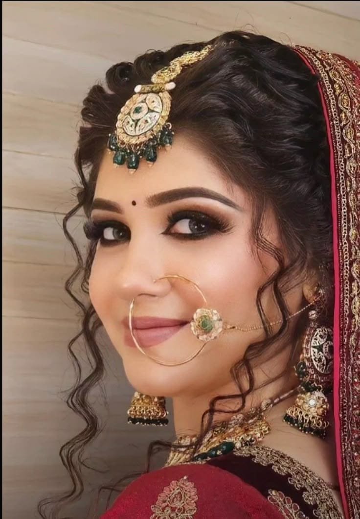 Bridal hairstyle and makeup
